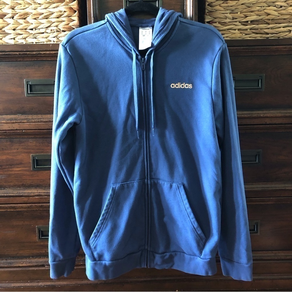 Adidas blue full zip sweatshirt hoodie jacket in size M - Picture 1 of 8